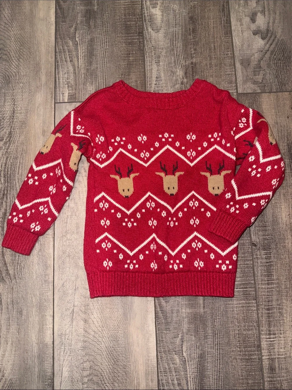 Carter’s Red 3T Holiday Reindeer Knit Sweater